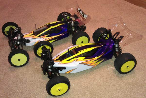 Latest paint, my 2012 car line up TLR22 & DEX410V3