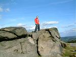 Me on a rock!  somewhere up the cow and calf or whatever it's called. Near Otley