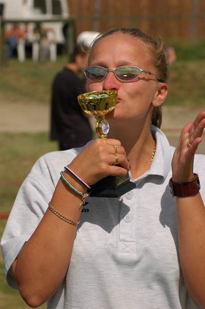 Gemma towers holding MY trophy!  :( 