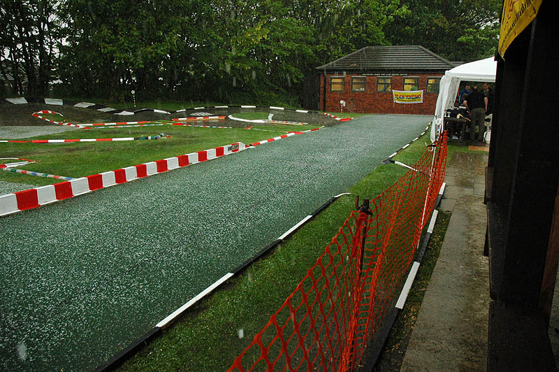 hail on the track, it was wet!